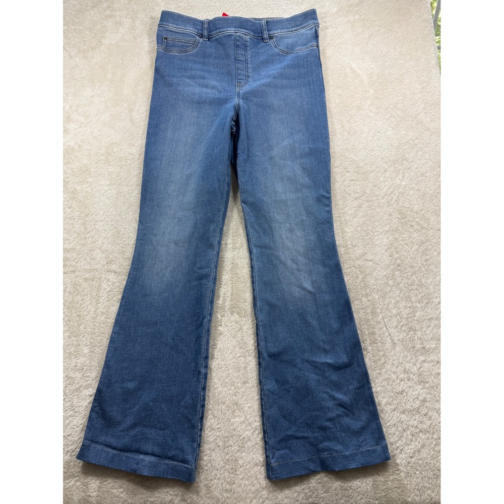 Spanx Womens Flare Tall Pull-On Blue Jeans XL Tall Meas: 33x33